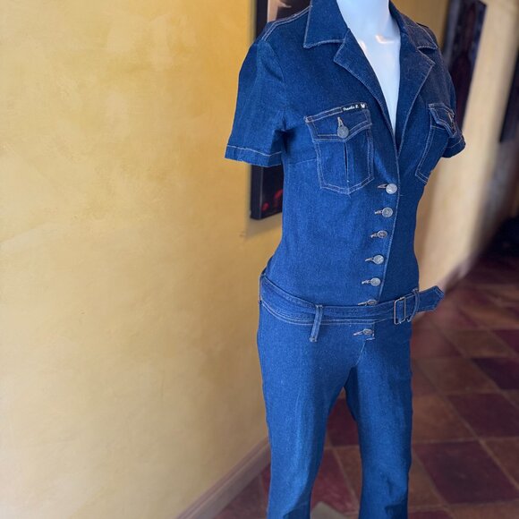 Frankie B. Vintage 90s Denim Jumpsuit | Medium - Picture 13 of 15
